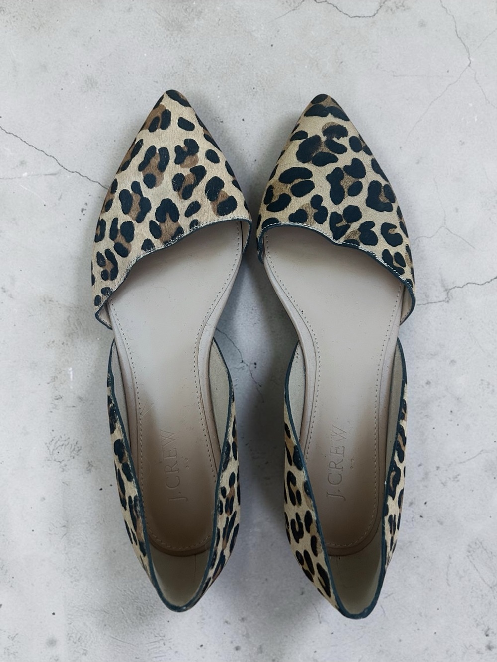 NEW 6.5 Leopard Print Pointed Toe D'Orsay Flats - J. Crew